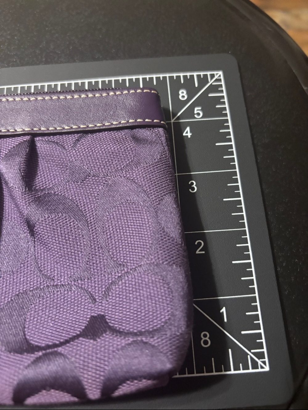 Coach Classic Design Iconic C Pattern Elegant Purple Wristlet - Picture 13 of 13
